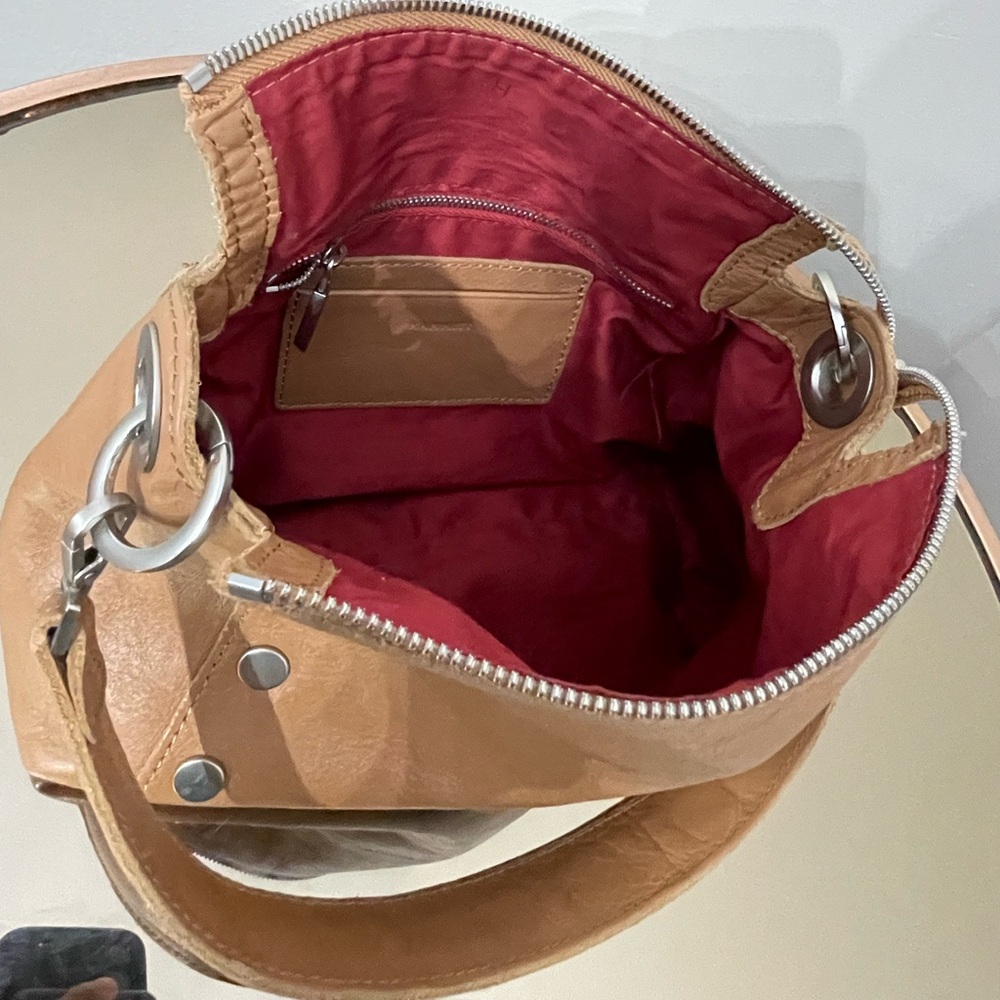 Hammitt Tan Leather Crossbody Shoulder Bag with Silver Hardware - Picture 10 of 10